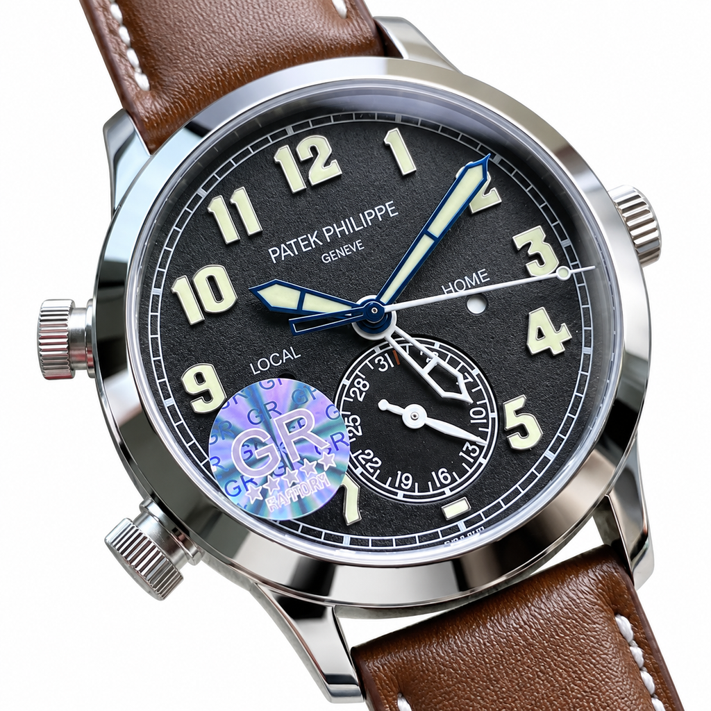 Patek Philippe Calatrava Pilot Travel Time 42mm Steel Anthracite Dial Dual Time Zone
