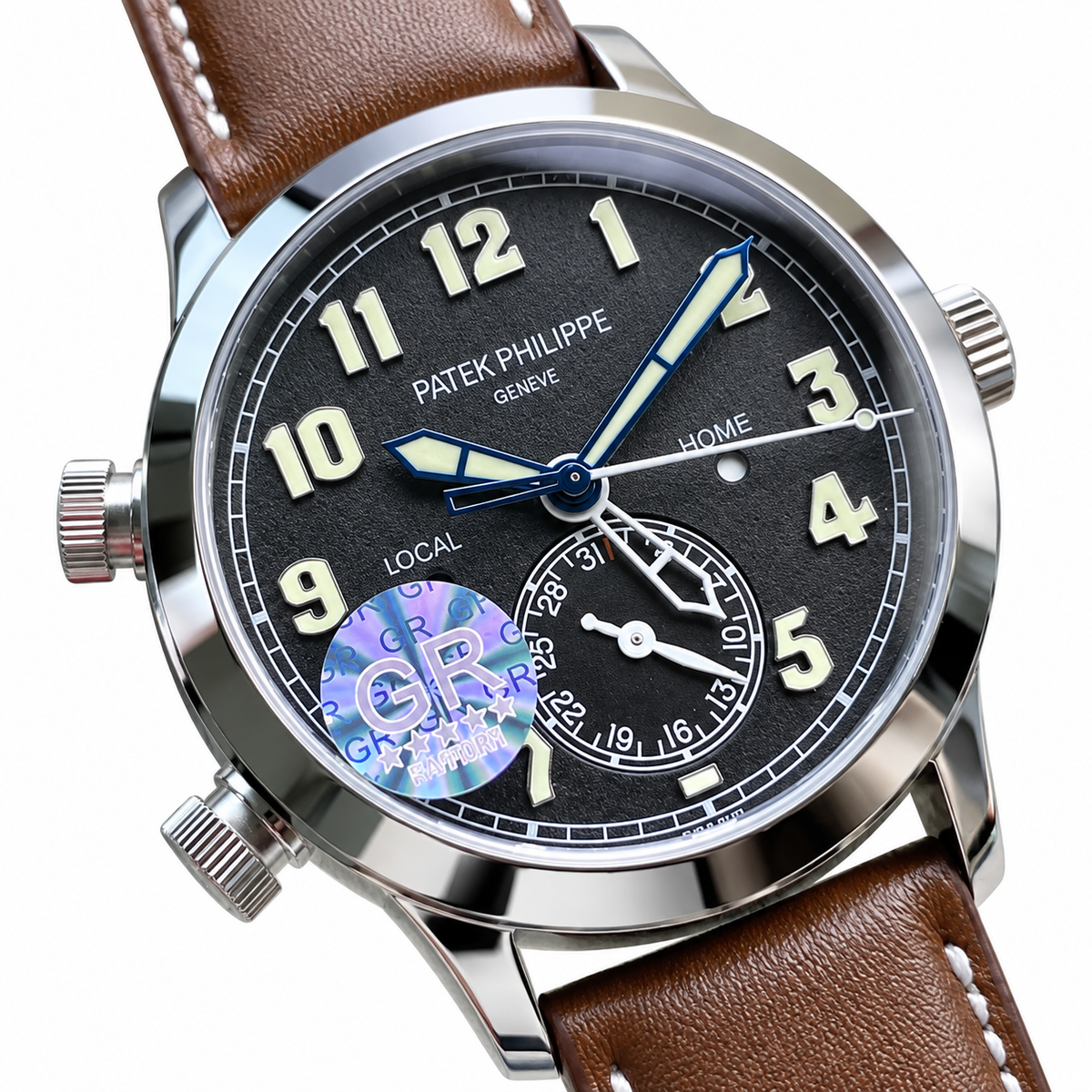 Patek Philippe Calatrava Pilot Travel Time 42mm Steel Anthracite Dial Dual Time Zone