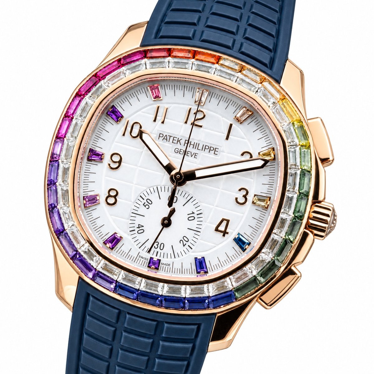 Patek Philippe Rose Gold Aquanaut Chronograph Rainbow Blue
