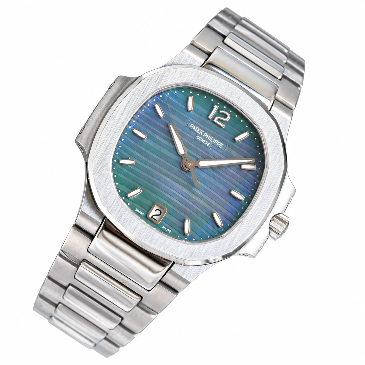 Patek Philippe Stainless Steel Nautilus Blue-Green MOP Dial