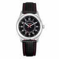 Patek Philippe Calatrava Date 40mm Steel Black Dial Red Accent Rubber Strap