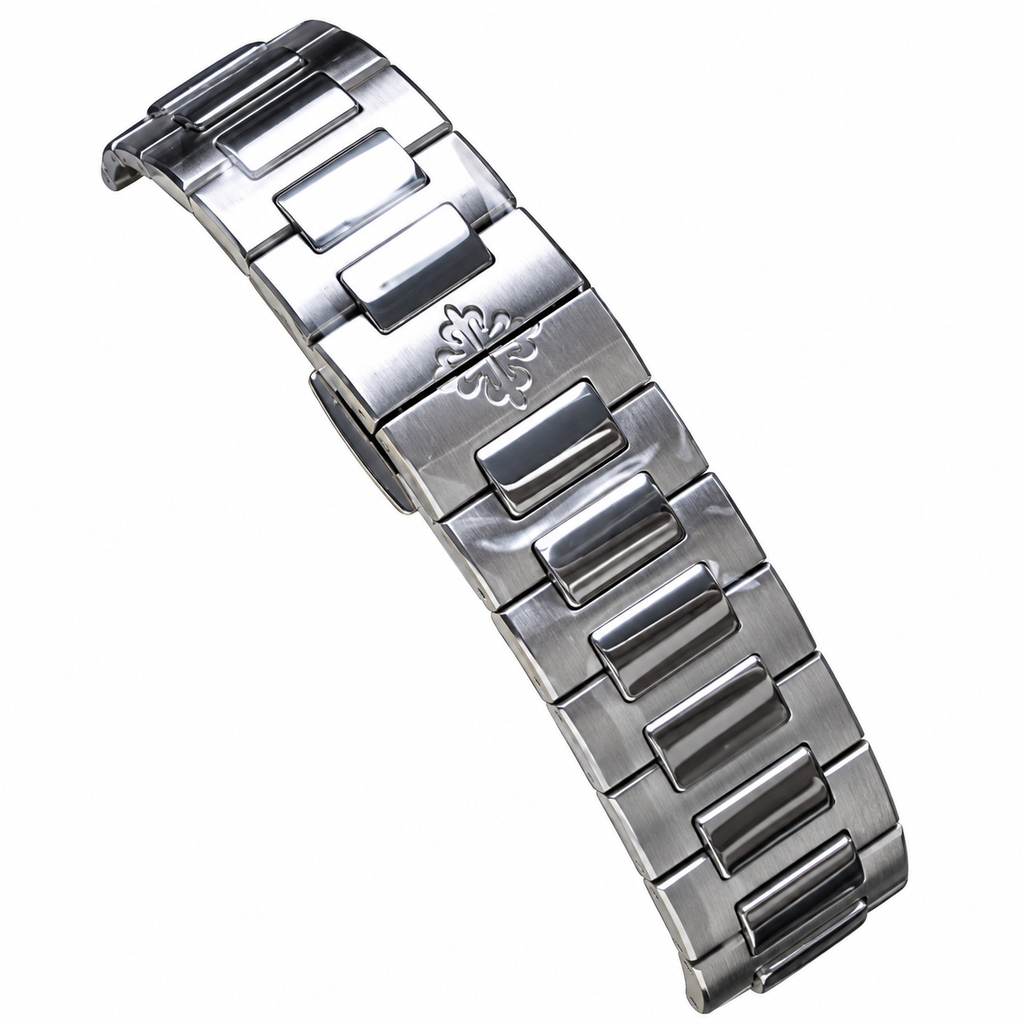 Patek Philippe Nautilus Steel Sapphire Baguette Bezel Grey Dial 35mm
