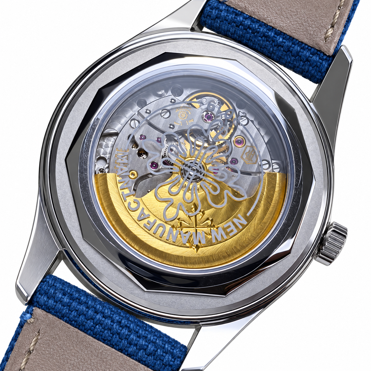 Patek Philippe Calatrava Date 40mm Steel Blue Dial NATO Strap
