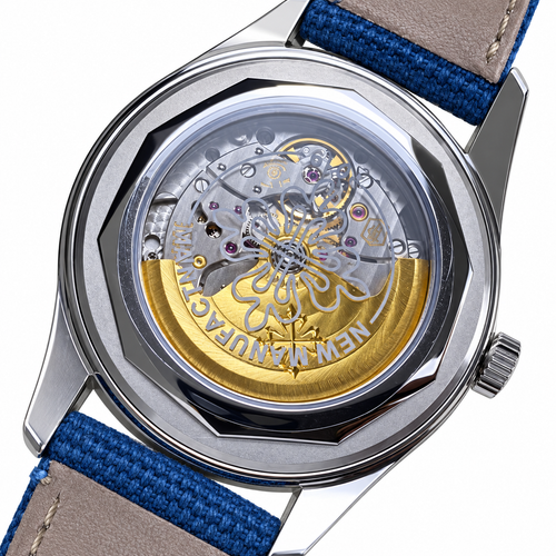 Patek Philippe Calatrava Date 40mm Steel Blue Dial NATO Strap