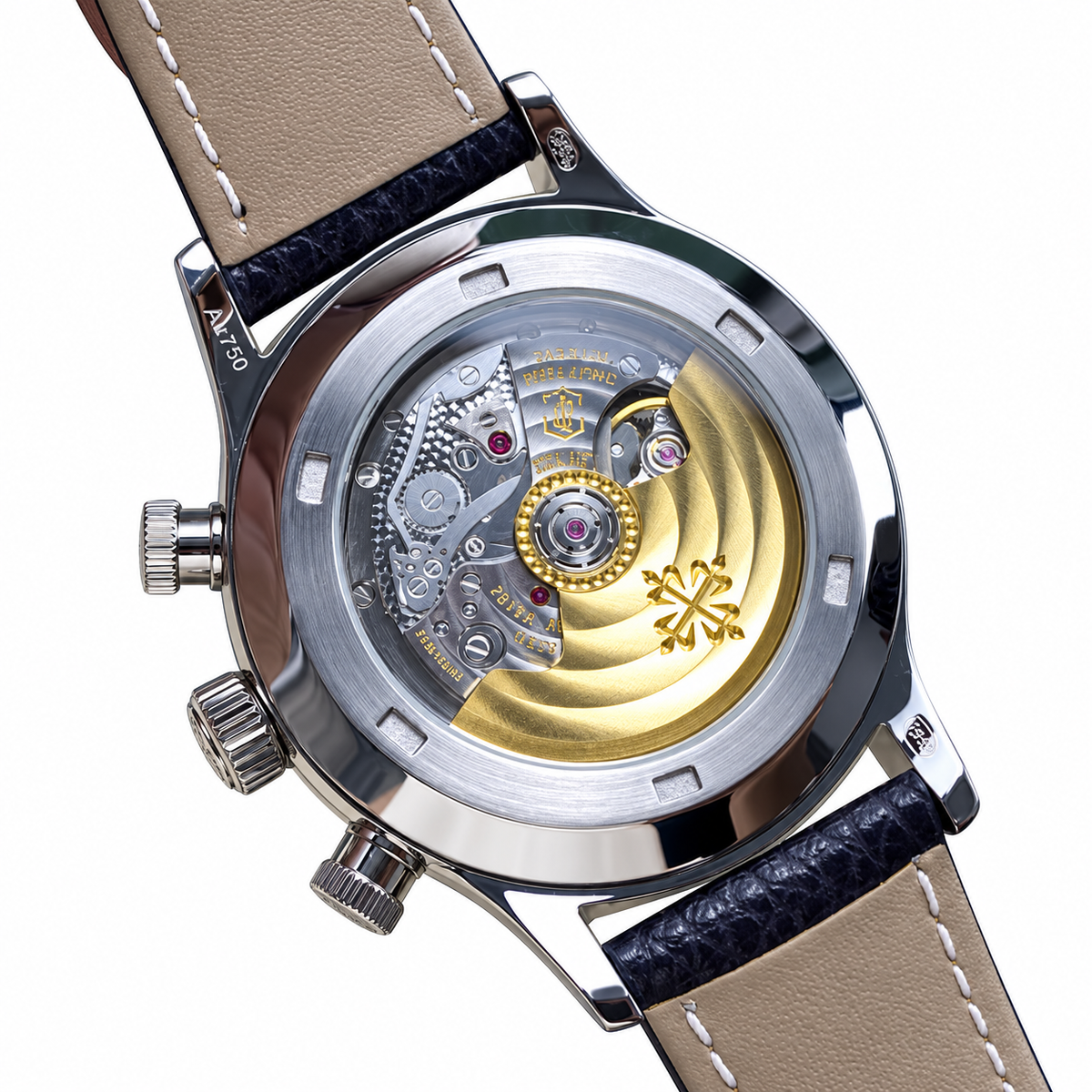 Patek Philippe Calatrava Pilot Travel Time 42mm White Gold Black Dial Slide Rule Bezel Dual Time Zone