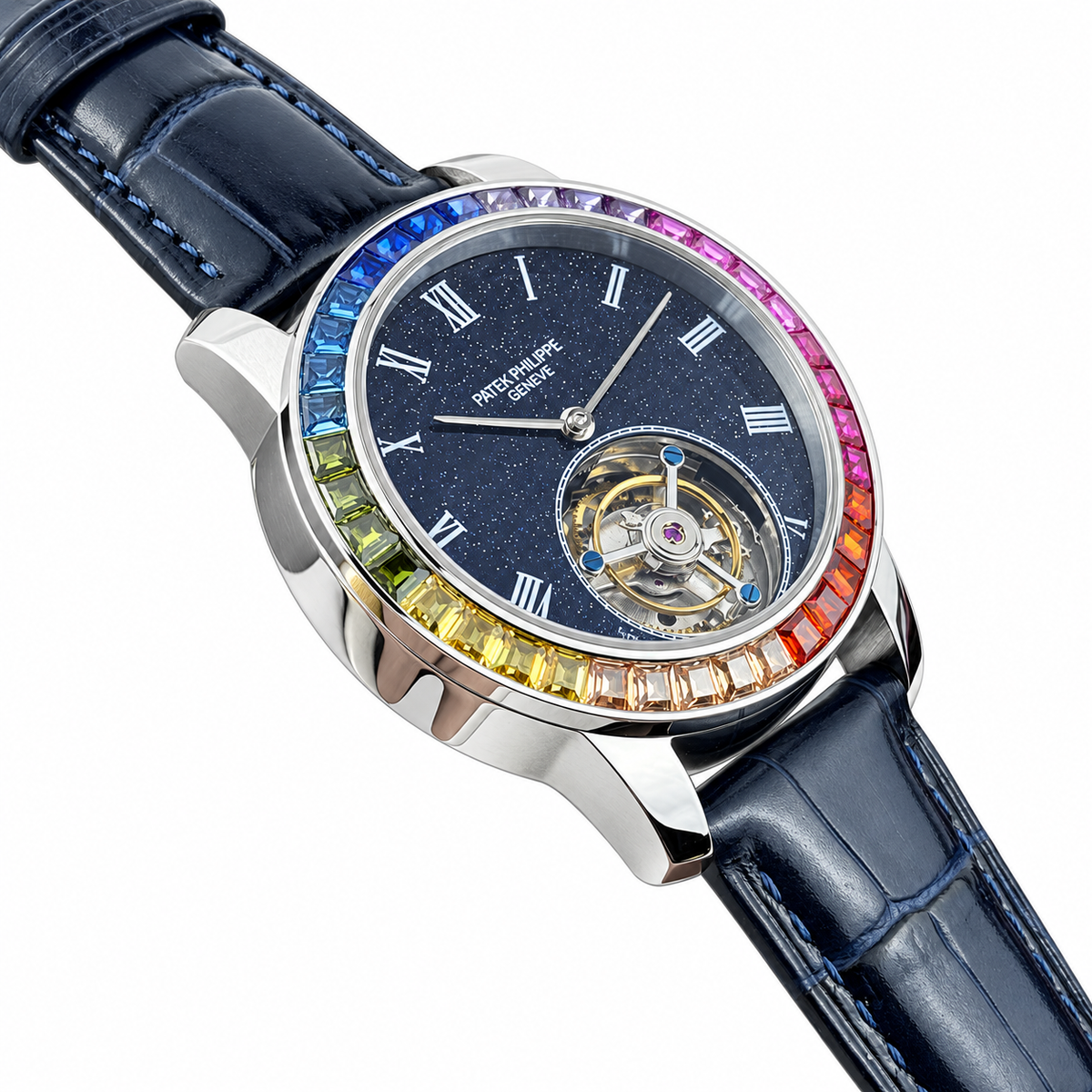 Patek Philippe White Gold Calatrava Tourbillon Rainbow Aventurine