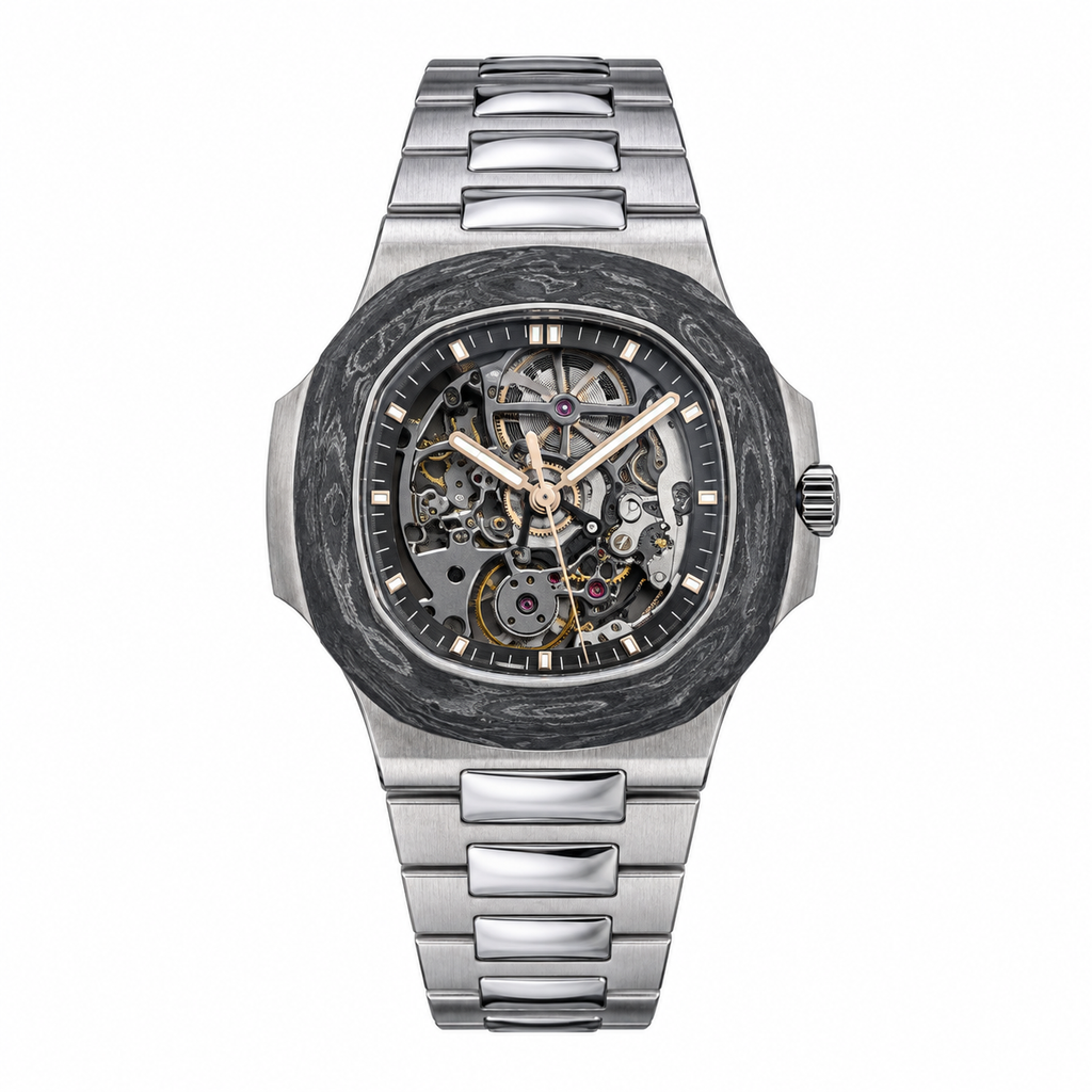 Patek Philippe Nautilus Skeleton Carbon Bezel Pearl Project