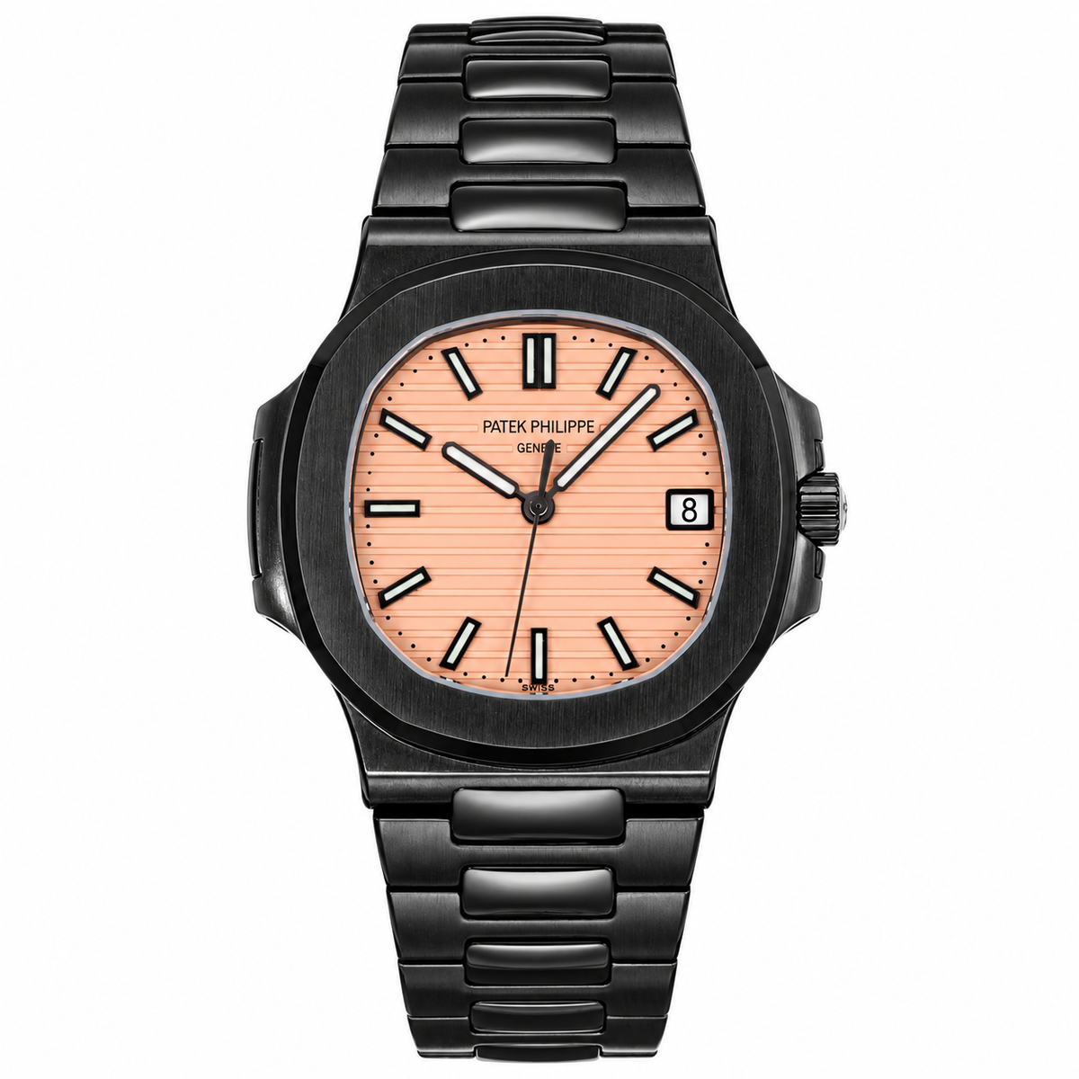 Patek Philippe Black DLC Nautilus Salmon Dial