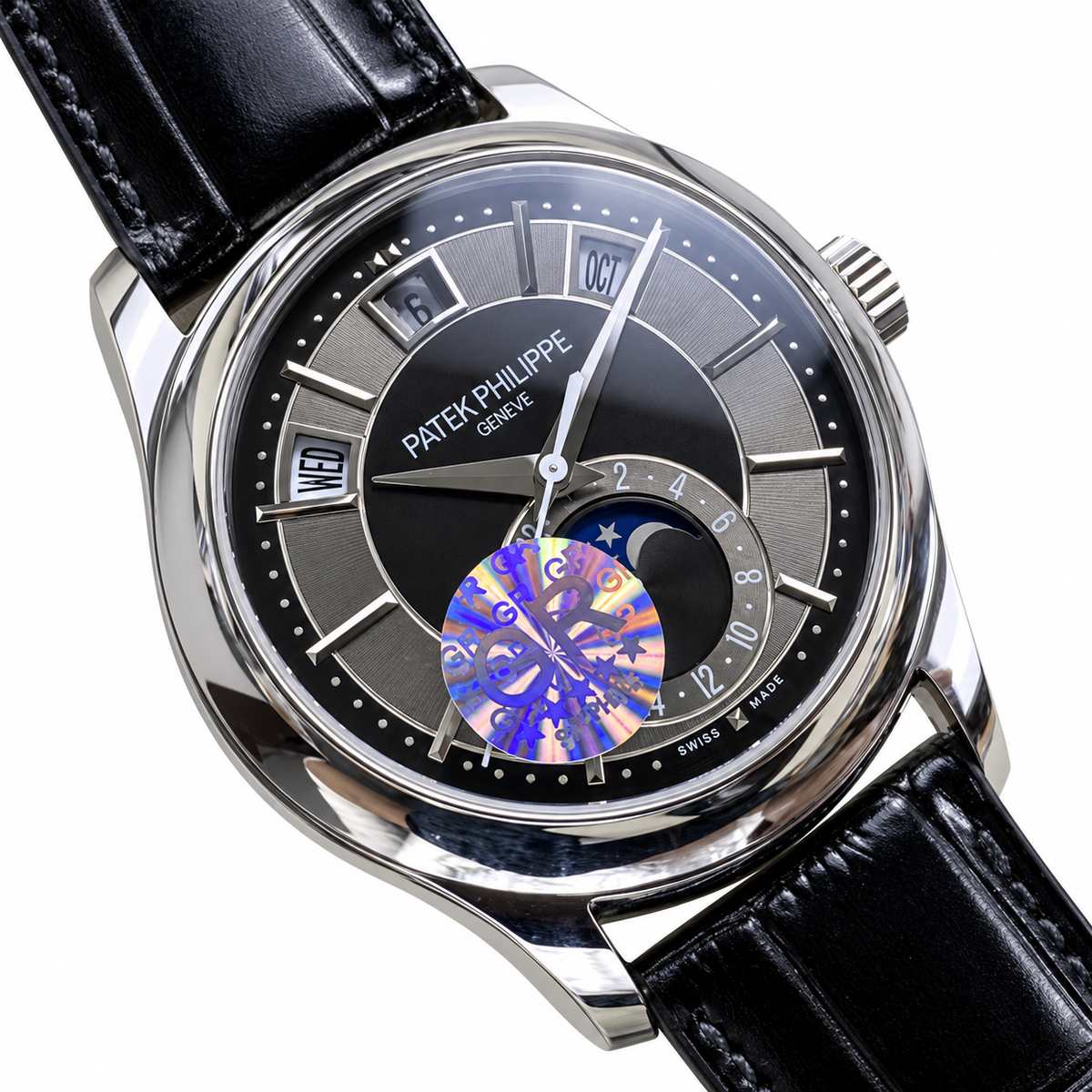 Patek Philippe Annual Calendar Moon Phase 40mm Steel Grey Gradient Dial
