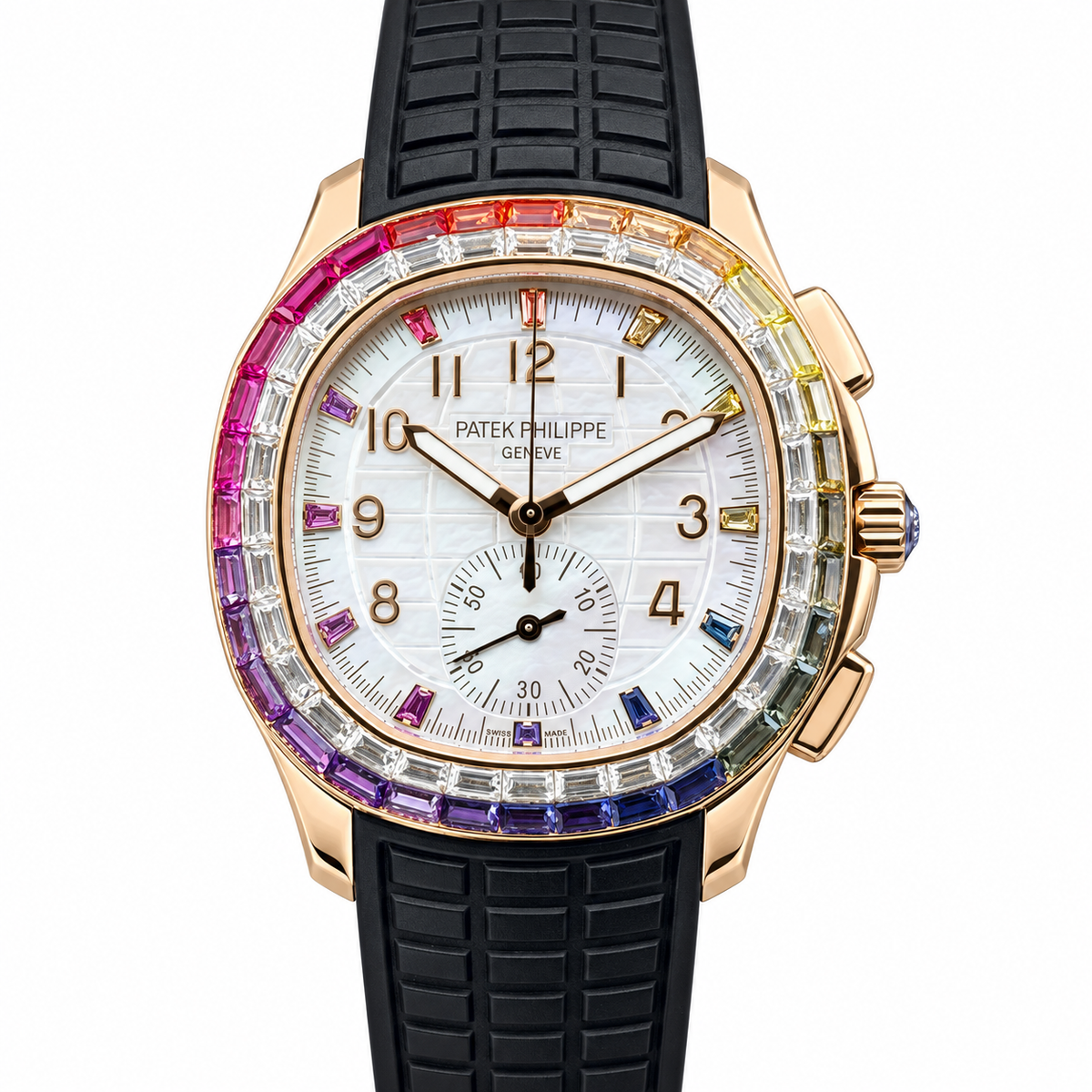 Patek Philippe Rose Gold Aquanaut Chronograph Rainbow Black