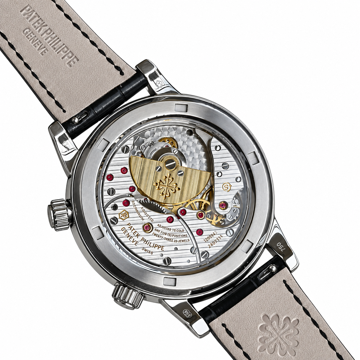 Patek Philippe White Gold Sky Moon Celestial Ruby Bezel Black Dial