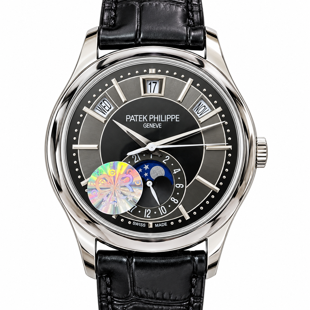 Patek Philippe Annual Calendar Moon Phase 40mm Steel Black Dial