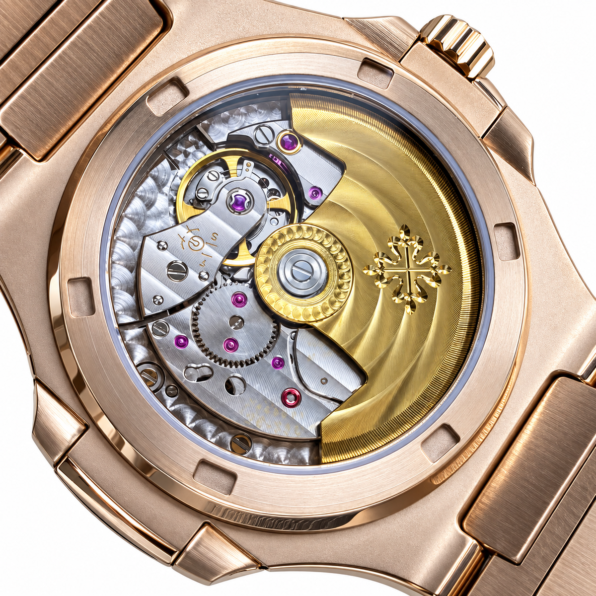 Patek Philippe Rose Gold Nautilus Full Diamond Bracelet
