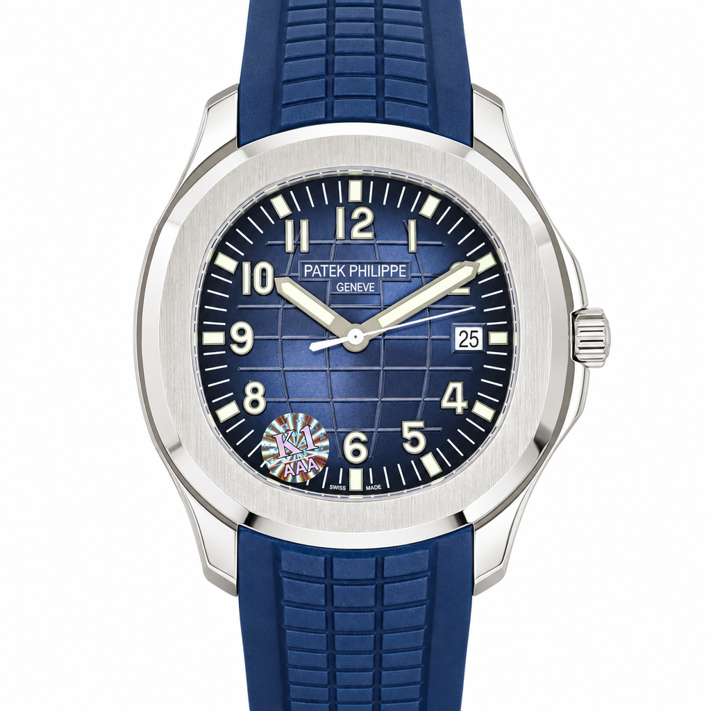 Patek Philippe White Gold Aquanaut Blue Dial Date