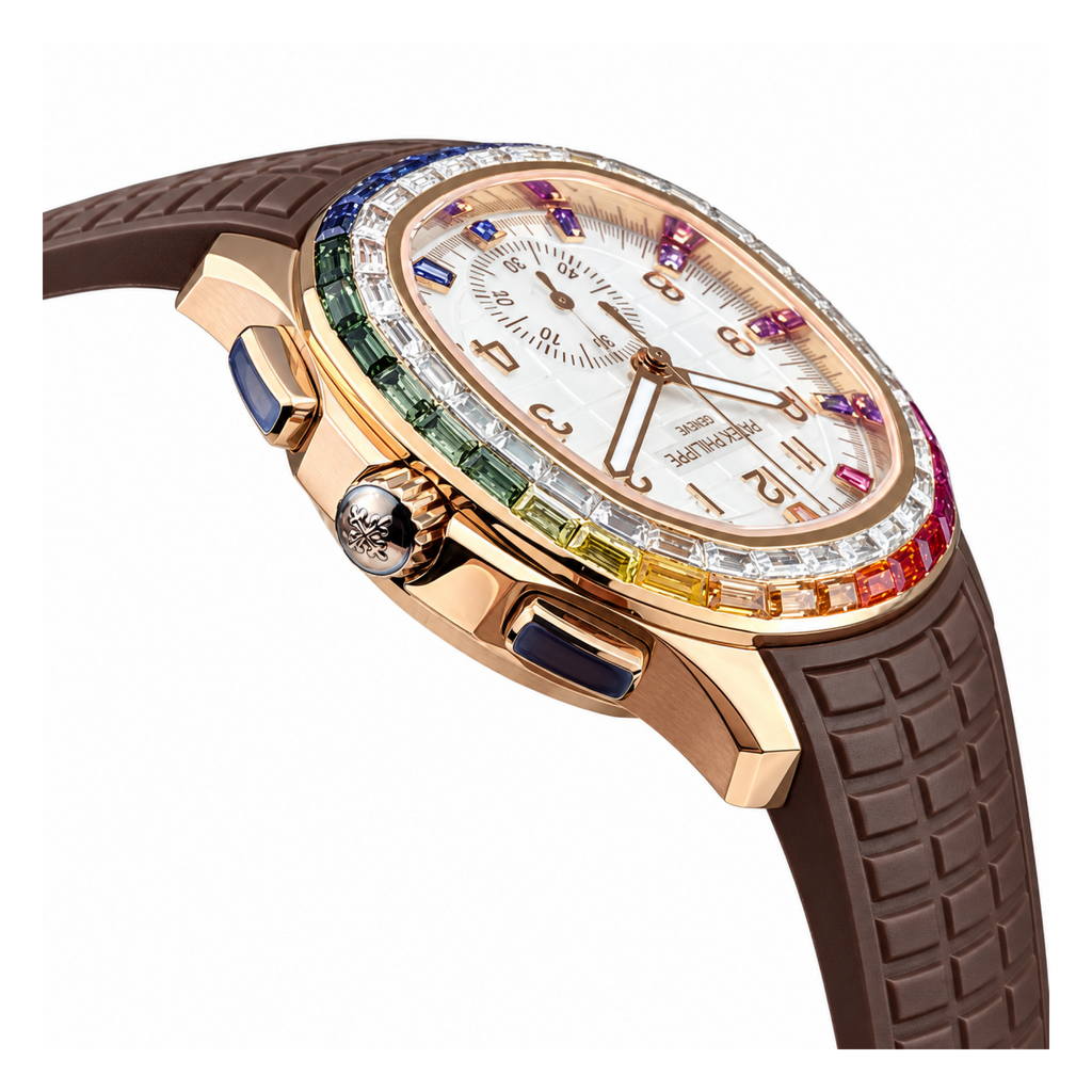 Patek Philippe Rose Gold Aquanaut Chronograph Rainbow Brown