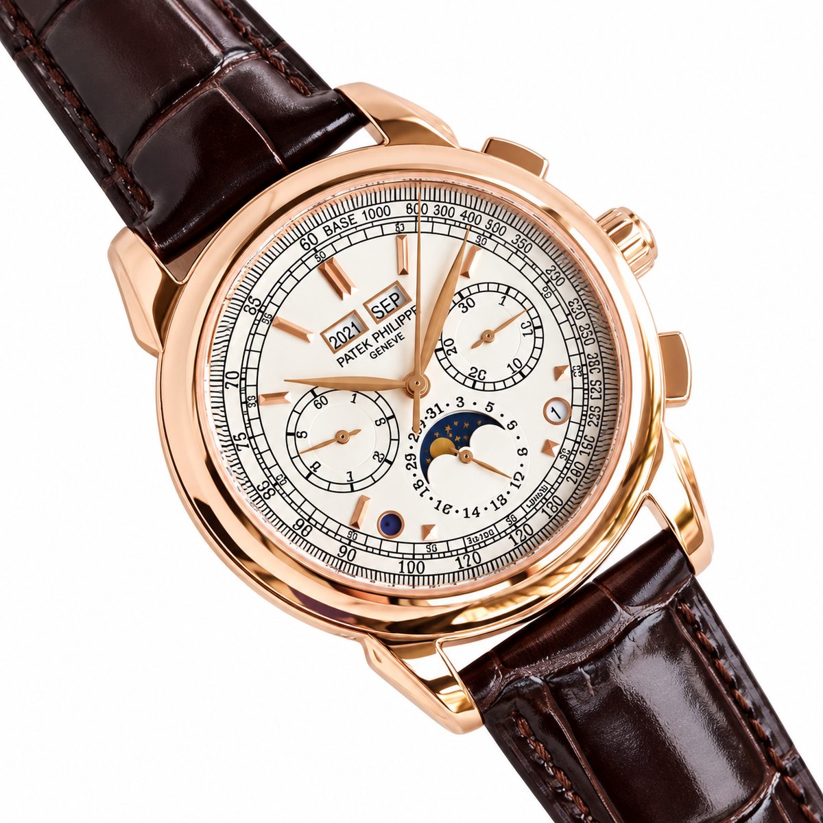 Patek Philippe Grand Complication Perpetual Calendar Chronograph 41mm Rose Gold Silver Dial
