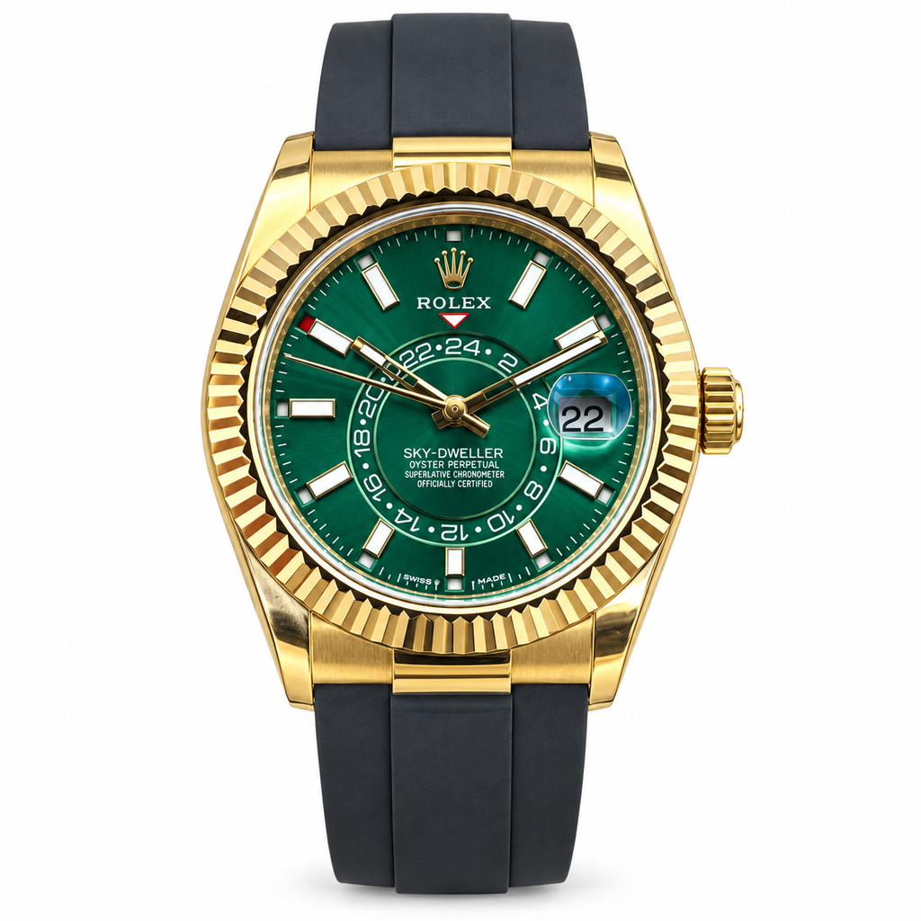 Rolex Yellow Gold Sky-Dweller Green Watch