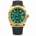 Rolex Yellow Gold Sky-Dweller Green Watch