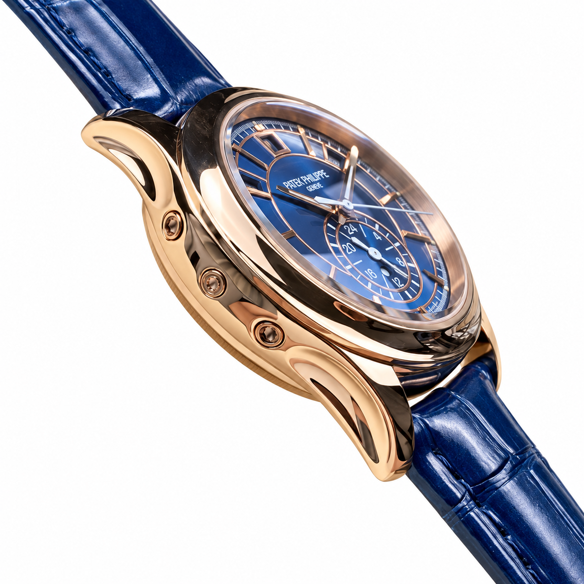 Patek Philippe Rose Gold Annual Calendar Chronograph Blue Dial Ref. 5905R