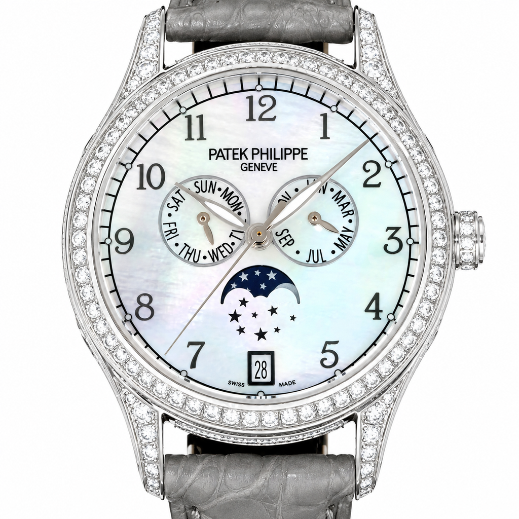 Patek Philippe White Gold Annual Calendar Full Diamond Star Moon Phase