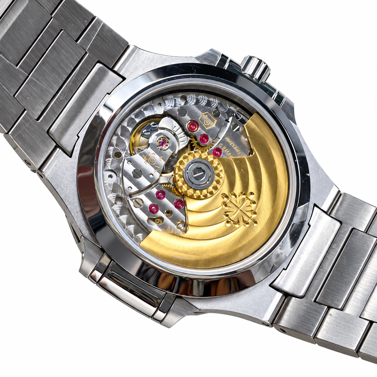 Patek Philippe Nautilus Steel Emerald Baguette Bezel Grey Dial 35mm
