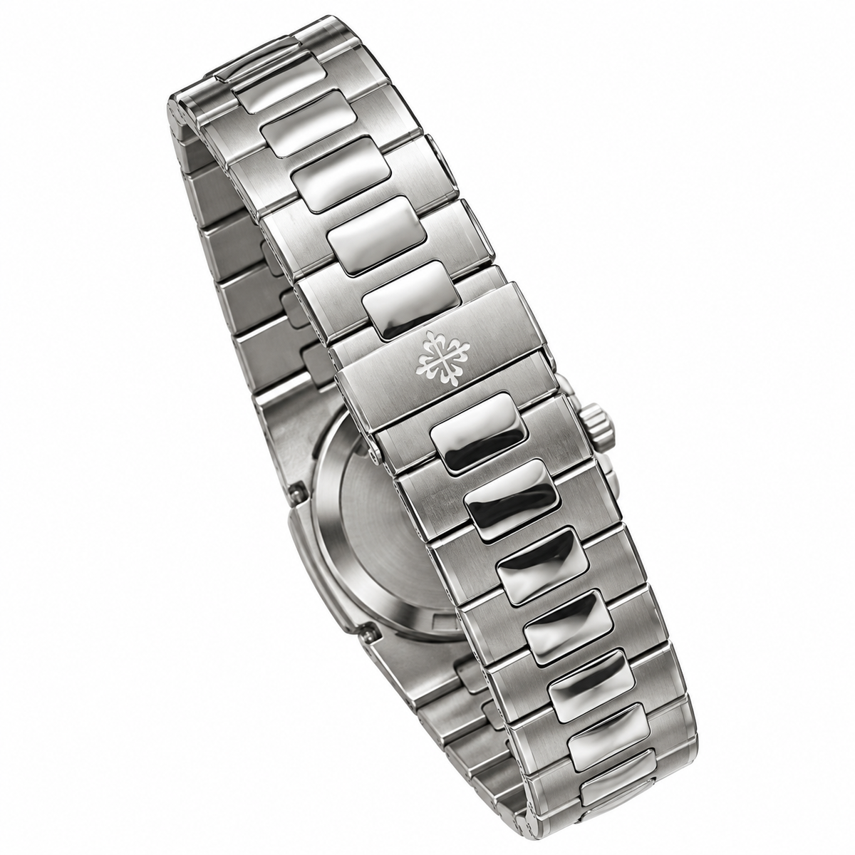 Patek Philippe Nautilus Steel Emerald Baguette Bezel Grey Dial 40mm