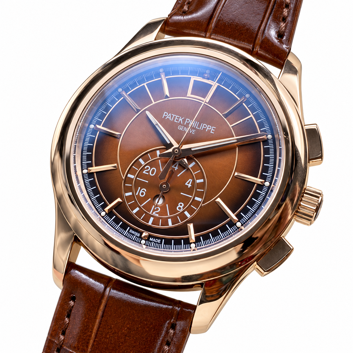 Patek Philippe Complications Rose Gold Chronograph Tobacco Brown Dial 40mm