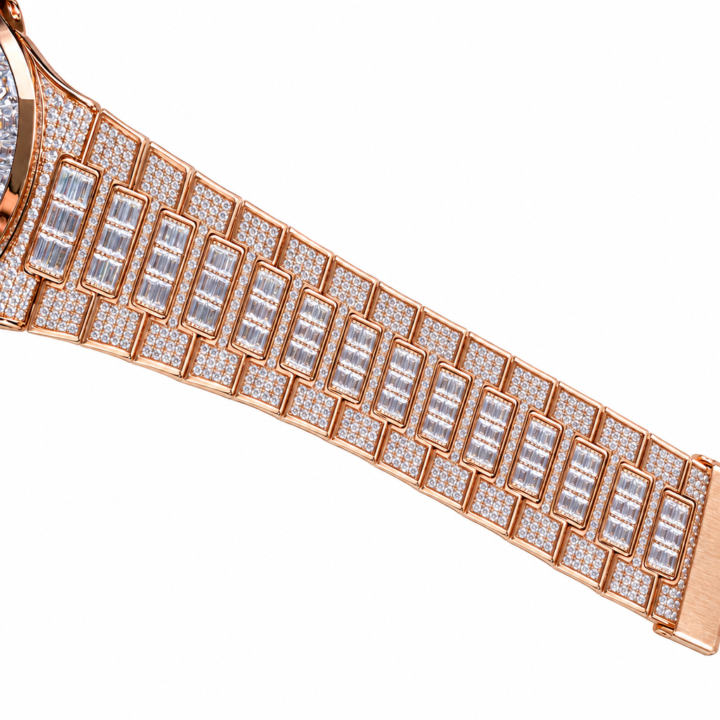 Patek Philippe Rose Gold Nautilus Full Diamond Bracelet