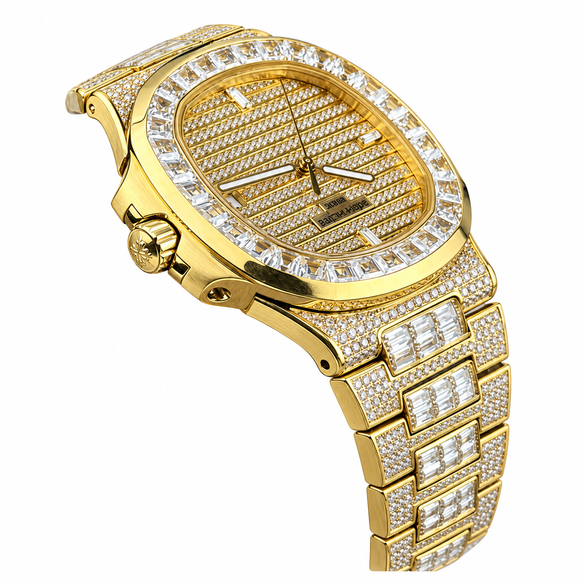 Patek Philippe Yellow Gold Nautilus Full Diamond Bracelet