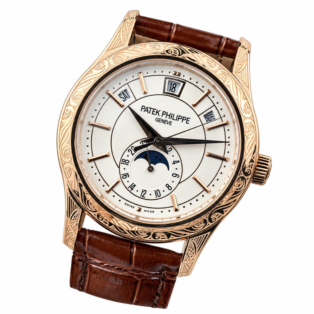 Patek Philippe Annual Calendar Moon Phase 40mm Rose Gold White Dial