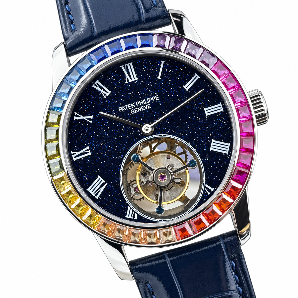 Patek Philippe White Gold Calatrava Tourbillon Rainbow Aventurine
