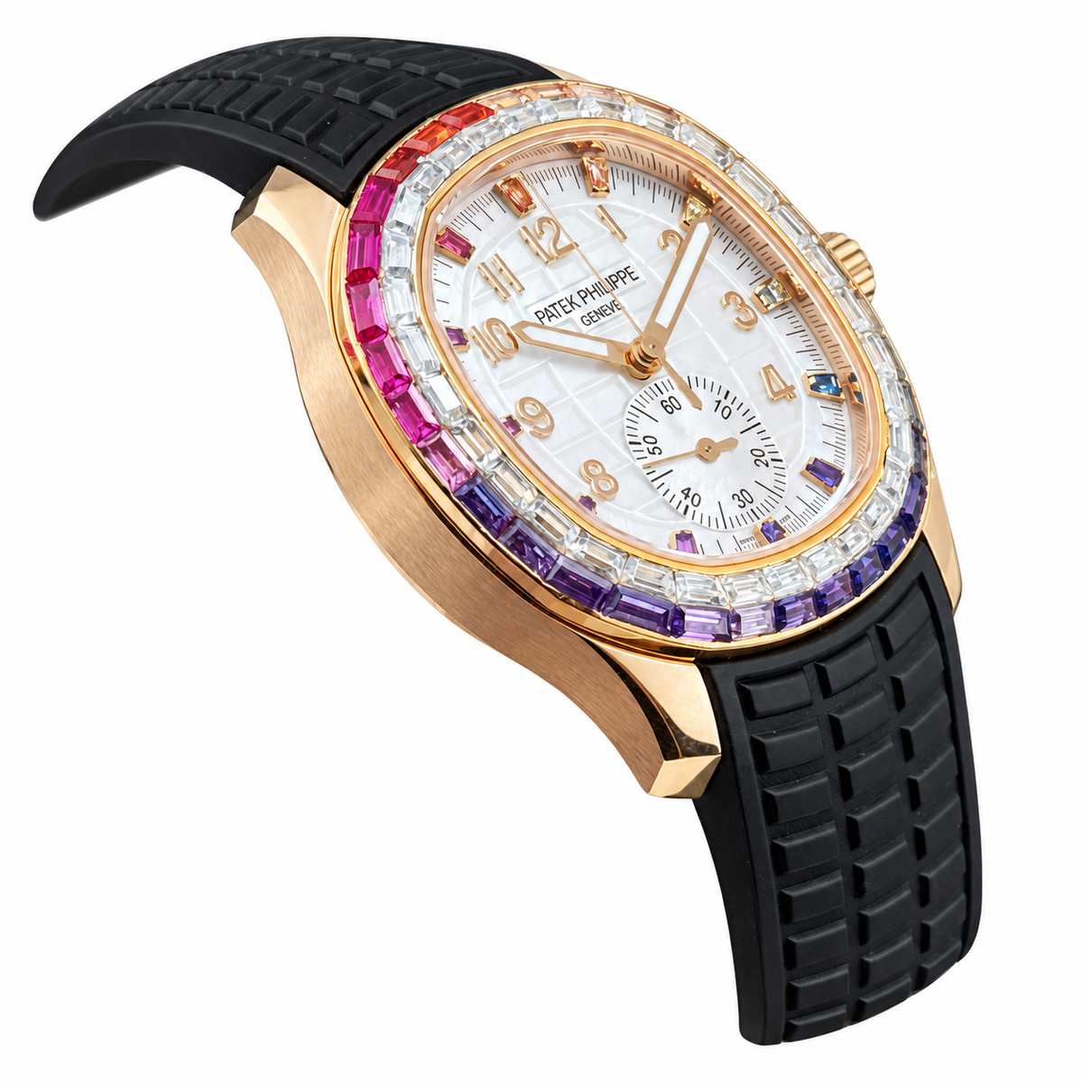 Patek Philippe Rose Gold Aquanaut Chronograph Rainbow Black