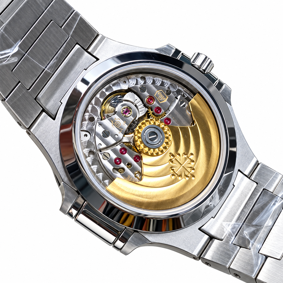 Patek Philippe Nautilus Steel Sapphire Baguette Bezel Grey Dial 35mm