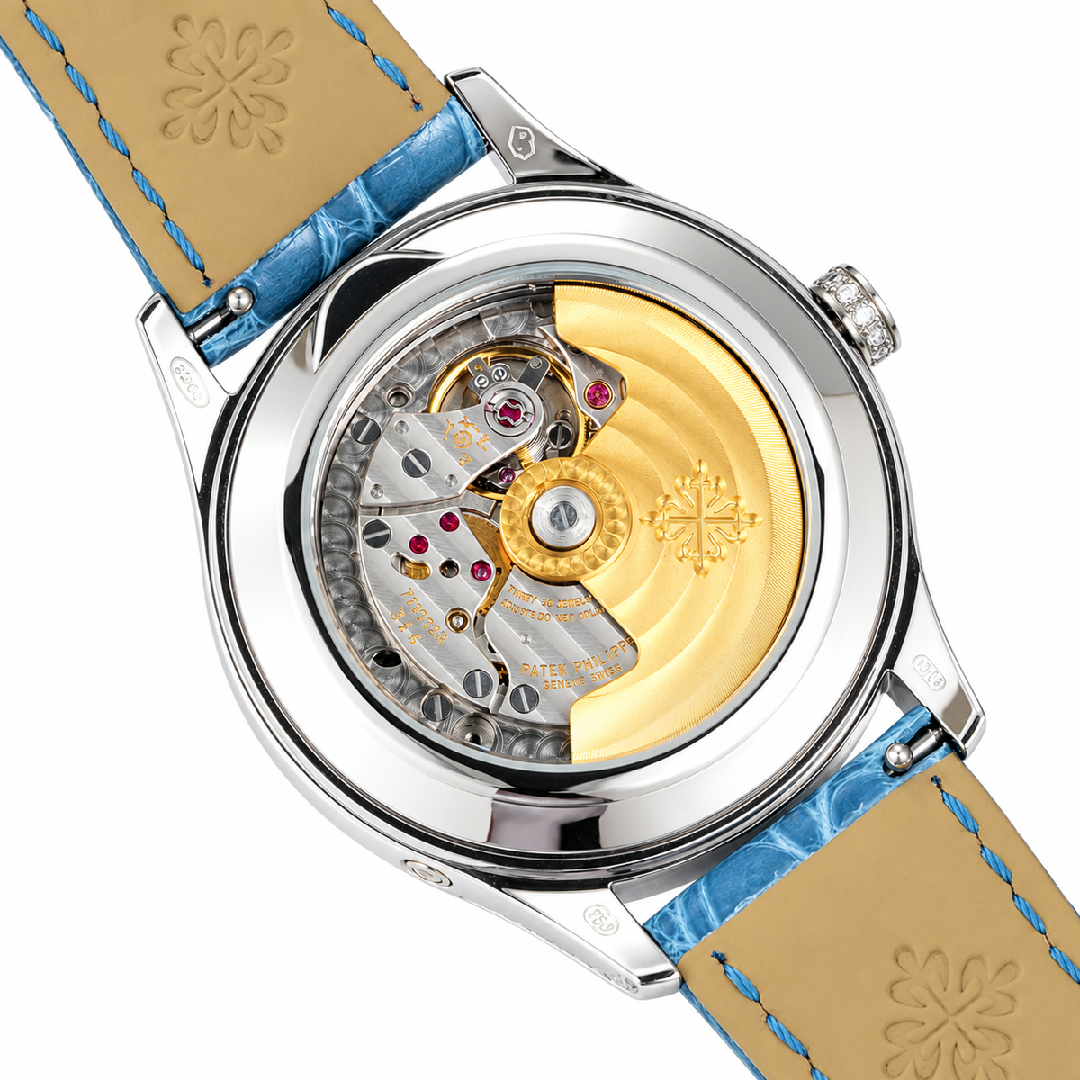 Patek Philippe White Gold Annual Calendar Diamond Blue Dial Star Moon Phase