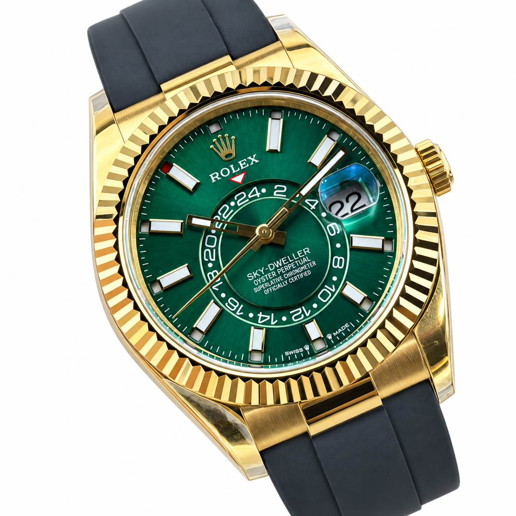 Rolex Yellow Gold Sky-Dweller Green Watch