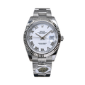 Rolex Steel Datejust White Roman Dial Watch