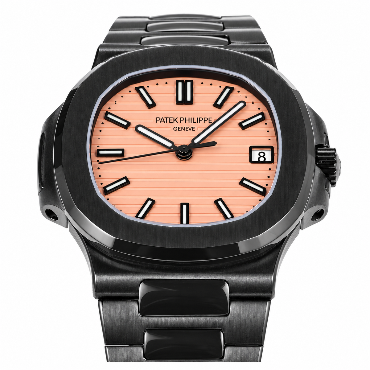 Patek Philippe Black DLC Nautilus Salmon Dial