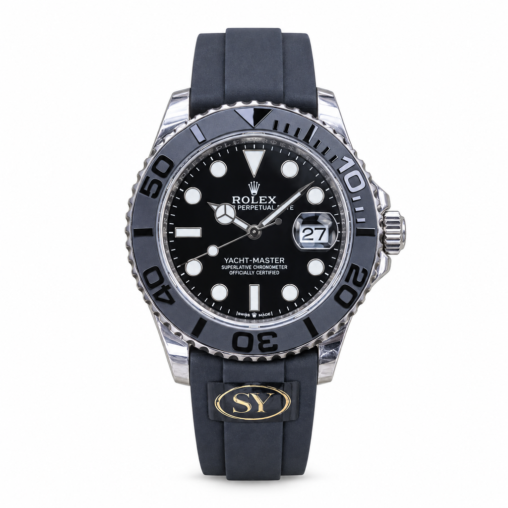 Rolex White Gold Yacht-Master Black Watch