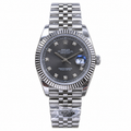Rolex Steel Datejust Slate Diamond Dial Watch