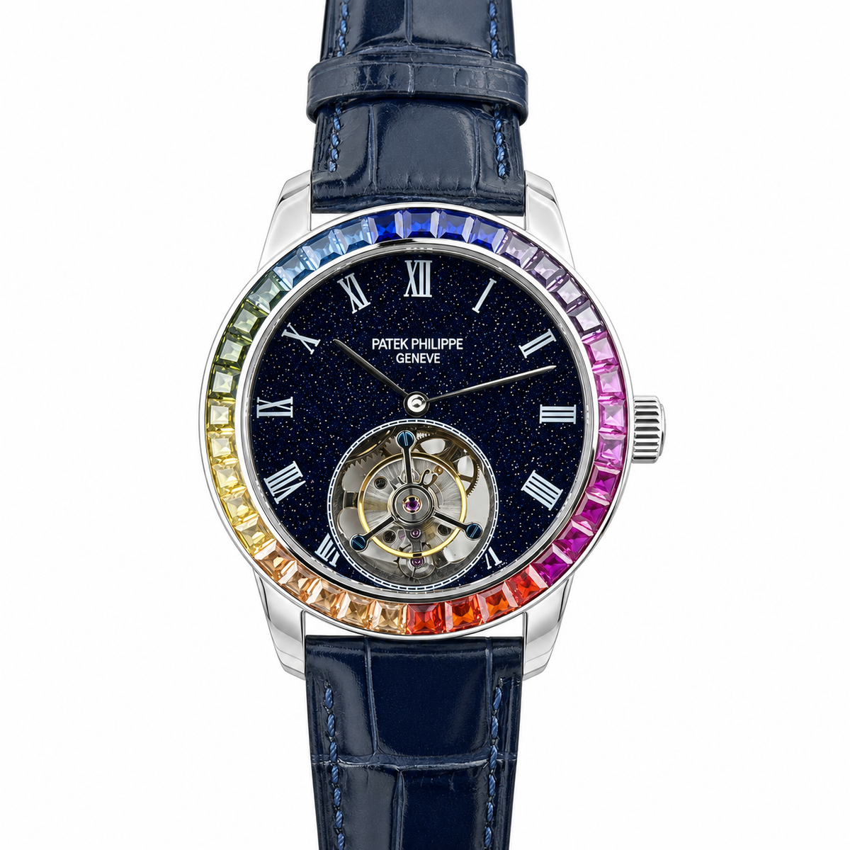 Patek Philippe White Gold Calatrava Tourbillon Rainbow Aventurine