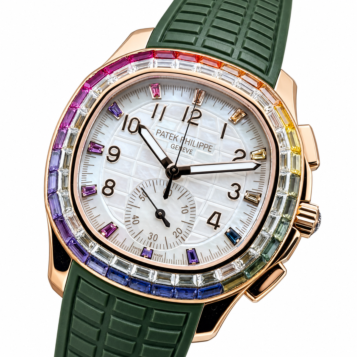 Patek Philippe Rose Gold Aquanaut Chronograph Rainbow Green