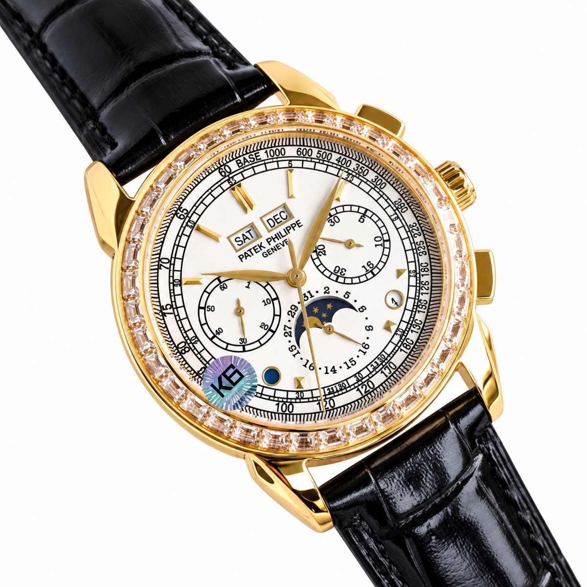 Patek Philippe Grand Complication Perpetual Calendar Chronograph 41mm Yellow Gold Diamond Bezel