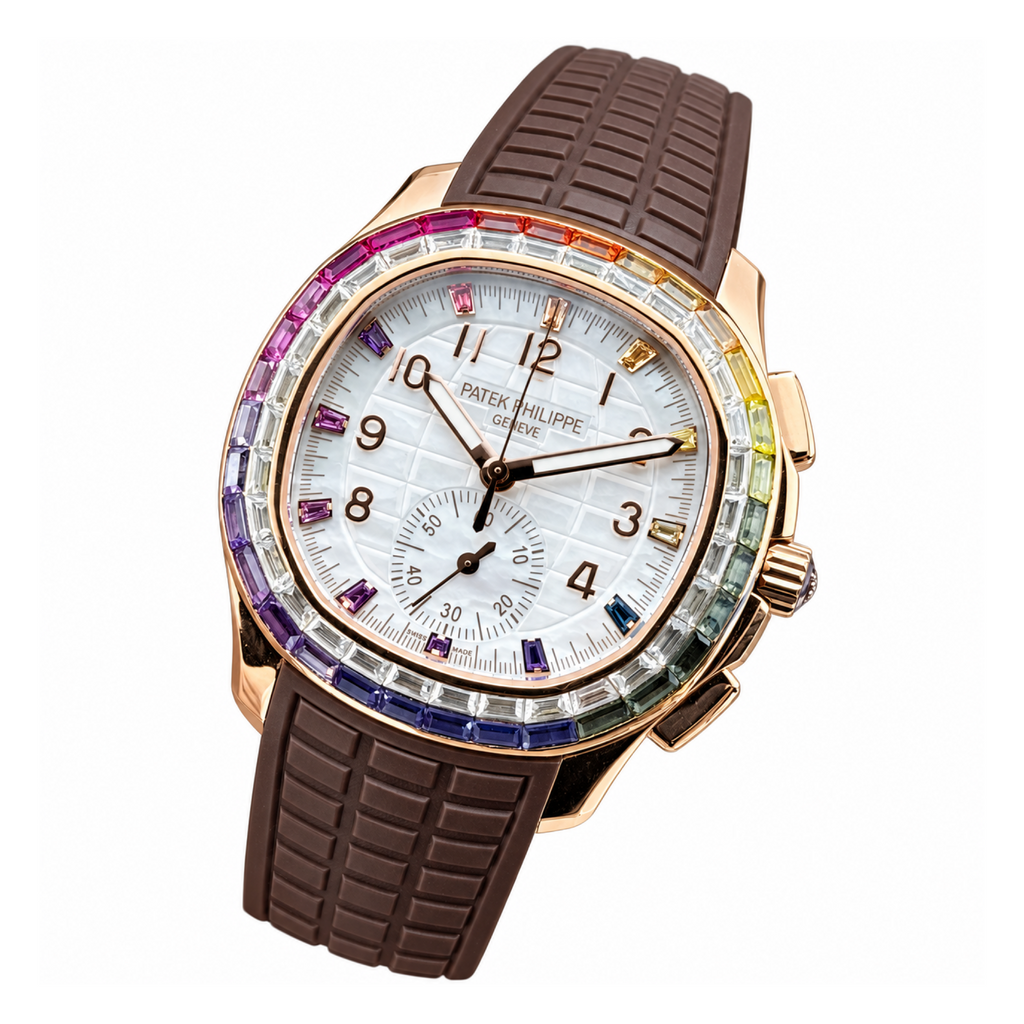 Patek Philippe Rose Gold Aquanaut Chronograph Rainbow Brown