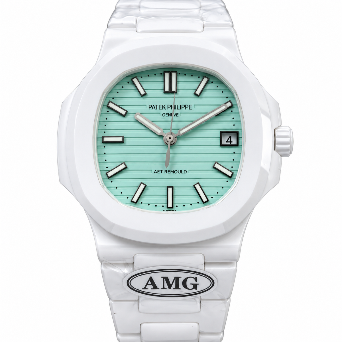 Patek Philippe White Ceramic Nautilus Tiffany Blue AMG Edition