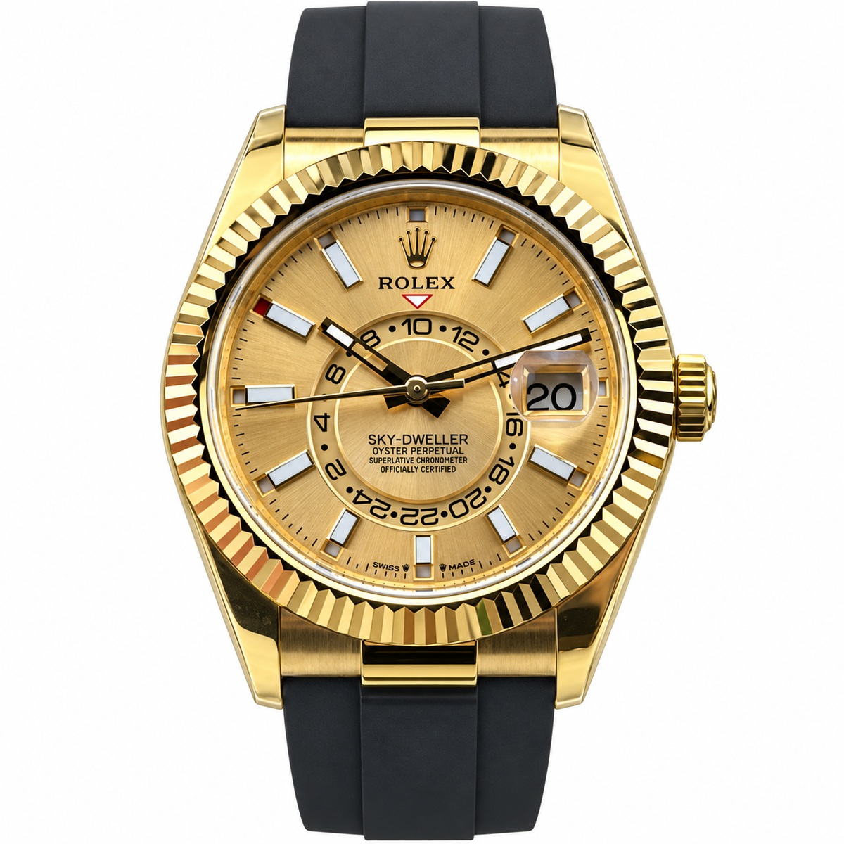 Rolex Yellow Gold Sky-Dweller Champagne Watch