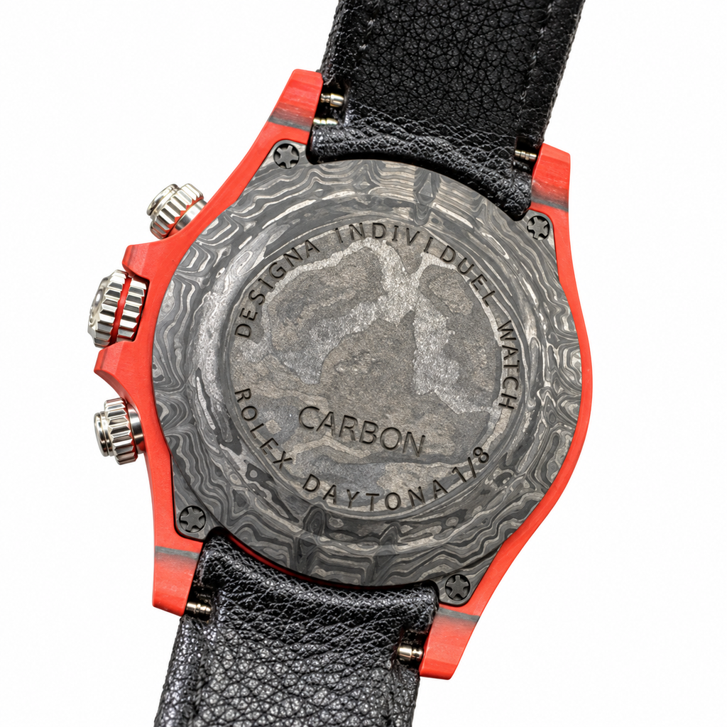 Rolex DiW Daytona Red Carbon Skeleton Watch