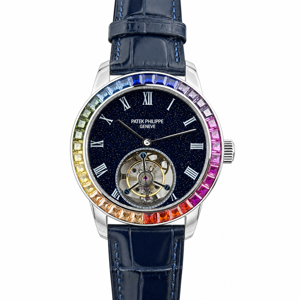 Patek Philippe White Gold Calatrava Tourbillon Rainbow Aventurine