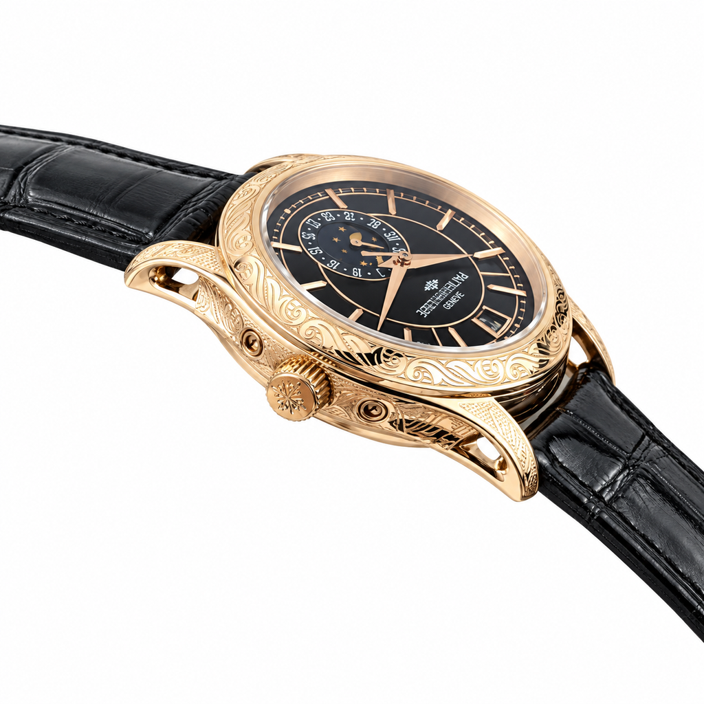 Patek Philippe Annual Calendar Moon Phase 40mm Rose Gold Black Dial