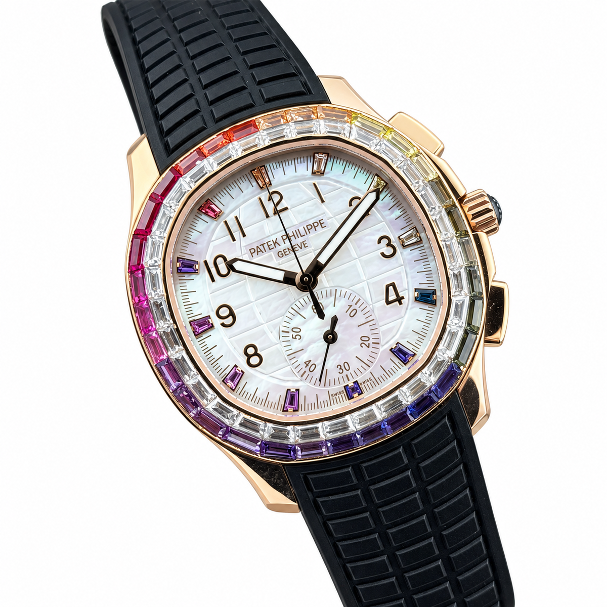 Patek Philippe Rose Gold Aquanaut Chronograph Rainbow Black