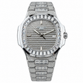 Patek Philippe White Gold Nautilus Full Diamond Iced Out Bracelet